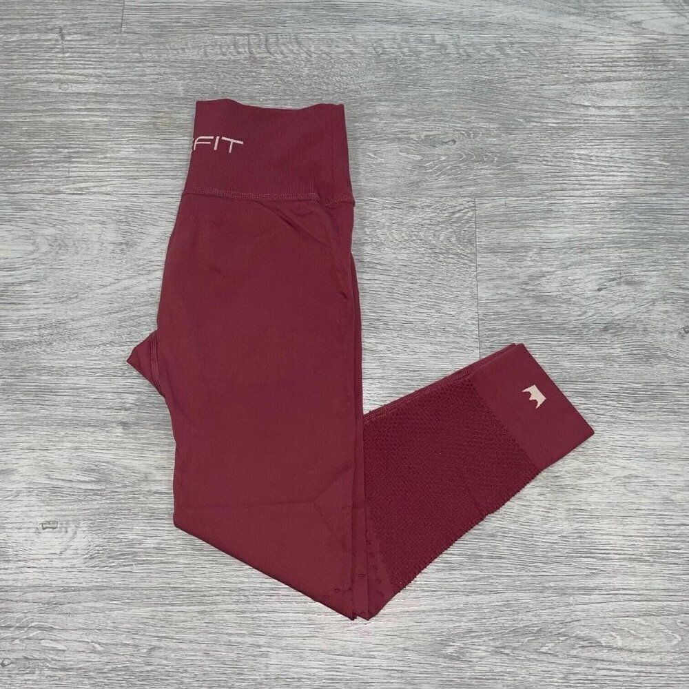 SHEFIT Women’s Medium Leggings Crossover Band Red Mesh Athletic Workout